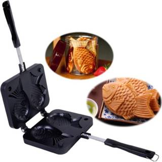 👉 Bakvorm 2018 EchteGebak Gereedschap CozinhaTaiyaki Japanse Vis-vormige Bakvormen Waffle Pan Maker 2 Cast Thuis Cake Tool 8719825760304