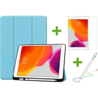 👉 Screenprotector blauw active IPad 10.2 inch (2019) hoes - Stylus Pen Licht 8719793067252