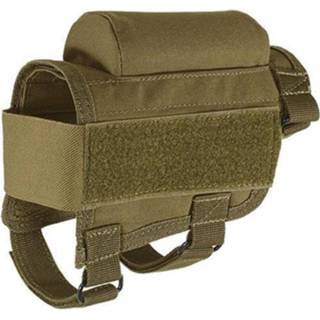 👉 Draagbare Verstelbare Tactische Buttstock Rifle Cheek Rest Pouch Houder met Ammo Carrier Case Rifle Ammo Ronde Cartridge Bag - Modder