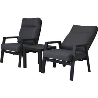 👉 Stoel aluminium grijs Exome lounge stoelen met Atlanta bijzettafel