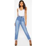 👉 Spijker broek Mid Blue vrouwen Tall Turn Up Cuff Mom Jean