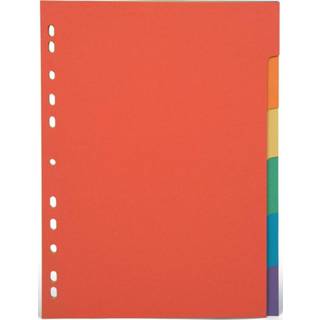 👉 Tabblad karton Pergamy tabbladen, ft A4, uit karton, 6 tabs, 11-gaatsperforatie, in geassorteerde kleuren 8435506931060