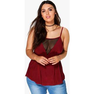 👉 Merlot vrouwen Plus Mesh Front Cami,