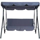 👉 Schommelbank grijs active Outsunny Hollywood met zonnedak 3-zits 172 x 110 152cm 4250871249589