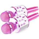 👉 Karaoke microfoon roze active Set van 2 MAX KM01 microfoons - (2x) 8720105700033