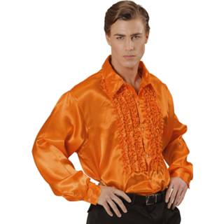 👉 Blous satijn active oranje rouche disco blouse 8003558011896 8003558011902 8003558011889