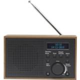 👉 DENVER® Retro radio met wekfunctie houtoptiek DAB-48 donkergrijs