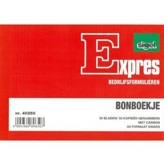Bonboek carbon Bonboekje Sigel Expres A6 met blok a 2x50 blad 4004360896507