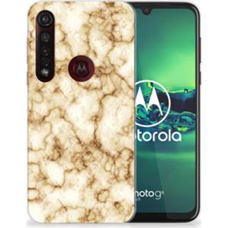 👉 Siliconen hoesje marmer goud Motorola Moto G8 Plus TPU 8720091044074