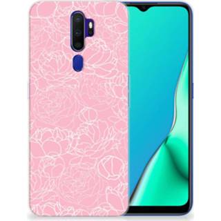 👉 Siliconen hoesje wit OPPO A9 2020 White Flowers 8720091063716