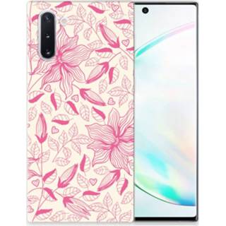 👉 Roze Samsung Galaxy Note 10 TPU Case Pink Flowers 8720091064300