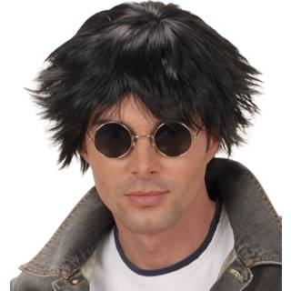 👉 Pruik zwarte active Beatles met springende plukjes 8003558007608