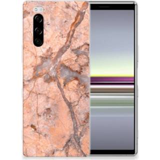 👉 Siliconen hoesje oranje marmer Sony Xperia 5 TPU 8720091104075