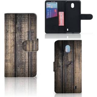 👉 Steigerhout Nokia 1 Plus Book Style Case 8720091106864