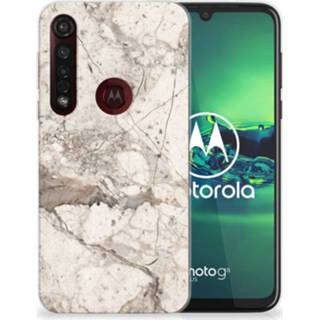 👉 Siliconen hoesje beige marmer Motorola Moto G8 Plus TPU 8720091119727