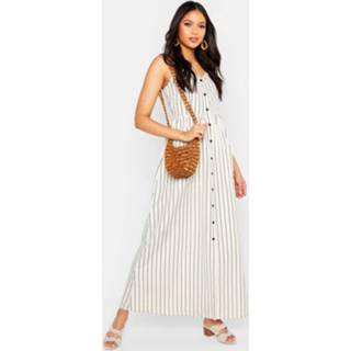 👉 Maxi dres vrouwen Tall Stripe Button Up Pocket Dress