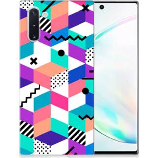 👉 Houten blok Samsung Galaxy Note 10 TPU Hoesje Blokken Kleurrijk 8720091135604