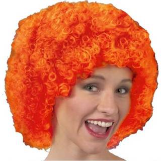 👉 Pruik oranje synthetisch unisex Rubie's met krullen 4003417654244