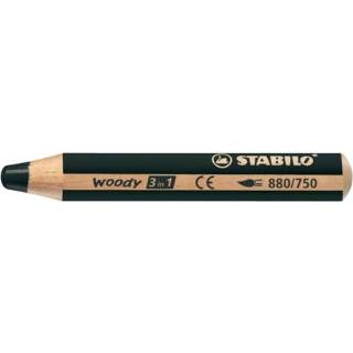 👉 Kleurpotlood zwart Kleurpotloden Stabilo Woody 880 750 4006381115520
