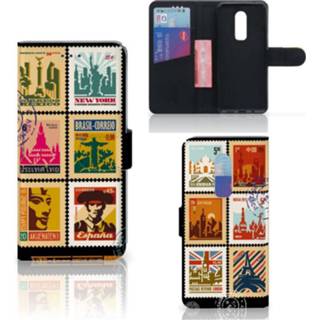 👉 Flipcover OnePlus 6 Flip Cover Postzegels 8720091249240