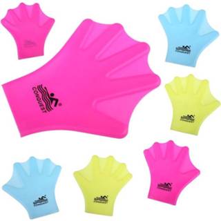 👉 Zwemvlies roze silicon 1 Paar Zwemmen Zwemvliezen Handschoenen Volwassen Vinger Fin Hand Paddle Dragen Duiken Handschoen Apparatuur Surfen Vinnen - R 8720033457320