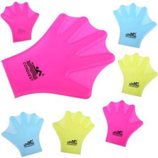 Zwemvlies roze silicon 1 Paar Zwemmen Zwemvliezen Handschoenen Volwassen Vinger Fin Hand Paddle Dragen Duiken Handschoen Apparatuur Surfen Vinnen - R 8720033457320