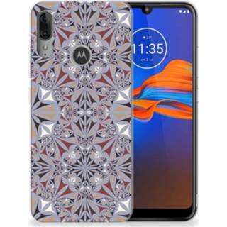 👉 Siliconen hoesje Motorola Moto E6 Plus TPU Flower Tiles 8720091750234