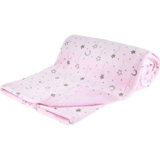 👉 Babydeken roze polyester baby's Soft Touch sterren en maan 75 x 100 cm 6013704812866