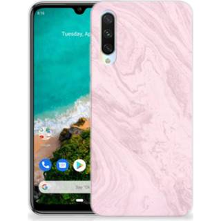 👉 Siliconen hoesje roze Xiaomi Mi A3 TPU Marble Pink 8720091868045