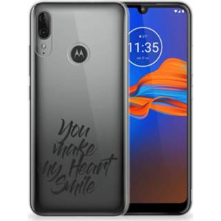 Siliconen hoesje Motorola Moto E6 Plus met naam Heart Smile 8720091887633