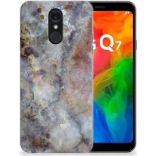 👉 Siliconen hoesje grijs marmer LG Q7 TPU 8720091945111