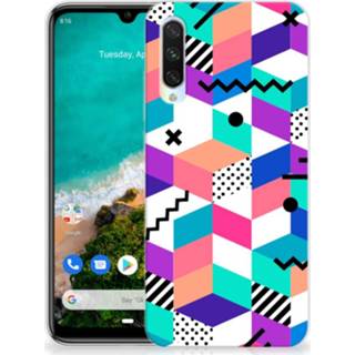 👉 Houten blok Xiaomi Mi A3 TPU Hoesje Blokken Kleurrijk 8720091322608