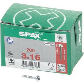 👉 Spaanplaat schroef verzinkt schroeven cilinderkop voldraad torx Spax Spaanplaatschroef T-Star T10 3.0x16mm (per 200 stuks) 4003530165764