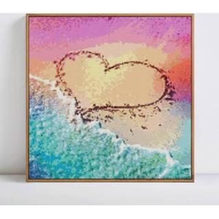 👉 Huacan 5D DIY Diamant Schilderij Landschap Kristal Diamant Schilderen Kruissteek Liefde het Strand Handwerken Home Decoratieve - 30x30cm rolled bag