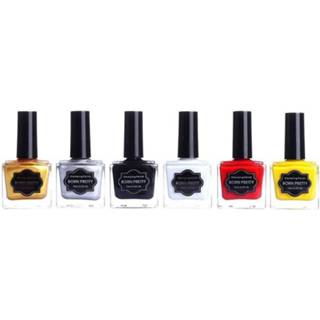 👉 Stempel mannen Geboren Pretty 6 Flessen 15 ml Stempelen Polish Set Kleurrijke Nail Art Vernis Manicure Printing voor nagels - 5 8720074286859
