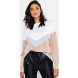 👉 Vrouwen stone Tall Chevron Colour Block Sweat,