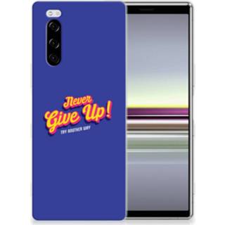 👉 Siliconen hoesje Sony Xperia 5 met naam Never Give Up 8720091553880