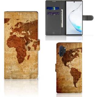 Flipcover Samsung Galaxy Note 10 Plus Flip Cover Wereldkaart 8720091553996