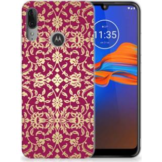 👉 Siliconen hoesje roze Motorola Moto E6 Plus Barok Pink 8720091561311