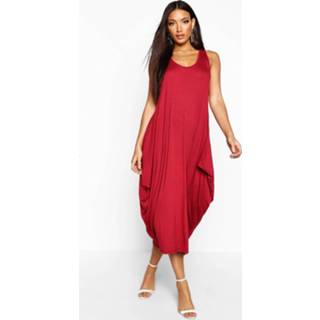 👉 Maxi dres berry vrouwen Racer Back Ruched Dress,