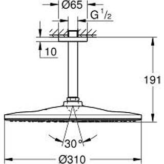 👉 Regen douche chroom Grohe Rainshower Mono hoofddoucheset 31cm 9,5 l/m