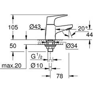 Fonteinkraan chroom Grohe Bauflow 4005176388422