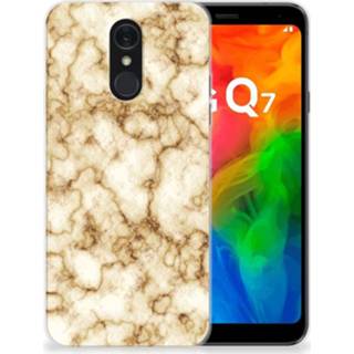 👉 Siliconen hoesje marmer goud LG Q7 TPU 8720091614031