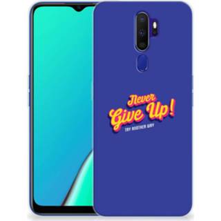 👉 Siliconen hoesje OPPO A5 2020 met naam Never Give Up 8720091280021