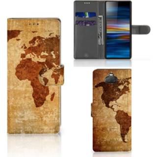 👉 Flipcover Sony Xperia 10 Flip Cover Wereldkaart 8720091629165