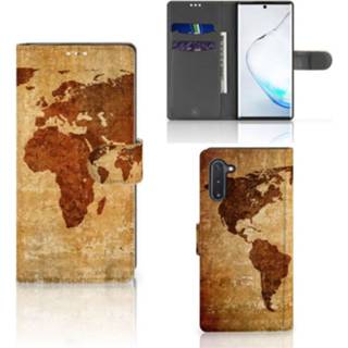👉 Flipcover Samsung Galaxy Note 10 Flip Cover Wereldkaart 8720091629196