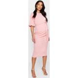 👉 Dress rose vrouwen Maternity Ruffle Midi Bodycon Dress,