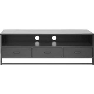 👉 Zwart metaal TV-meubel Aalborg - 50x148x45 cm Leen Bakker 8714901724935