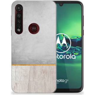👉 Bumper hoesje Motorola Moto G8 Plus Wood Concrete 8720091958715