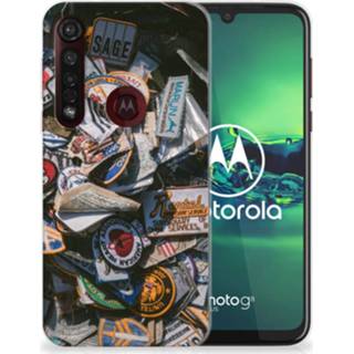 👉 Siliconen hoesje Motorola Moto G8 Plus met foto Badges 8720091983748